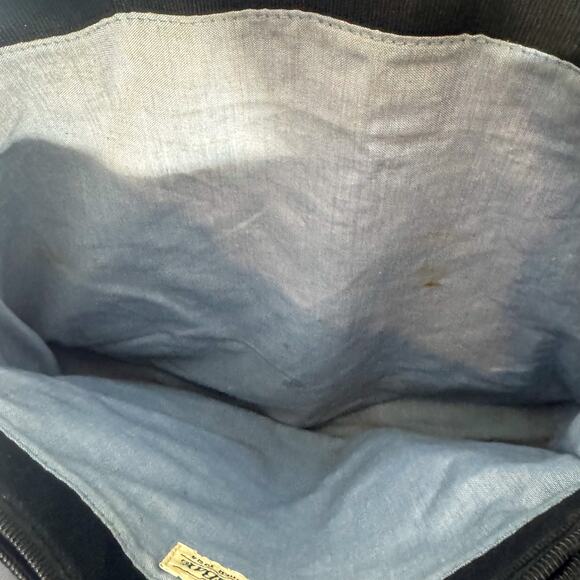 St. John's Bay Black Canvas Tote Bag | Brown Leather Trim | Y2K Minimalist - Picture 7 of 8